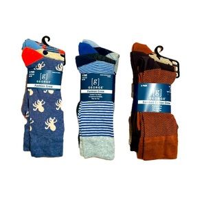 NWT BUNDLE of George Men’s Fashion Crew Dress Socks